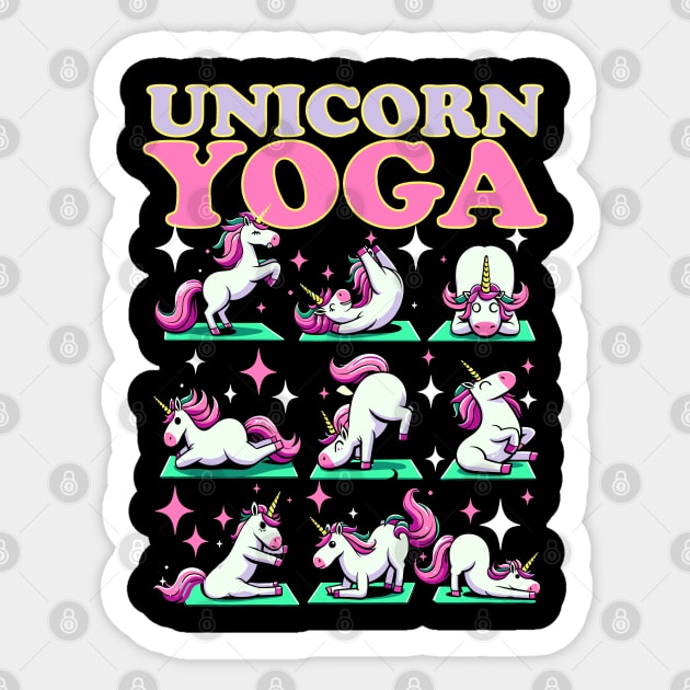 Yoga Unicorn Funny Cute Magical Namaste Meditation Sticker by DigitalNerd